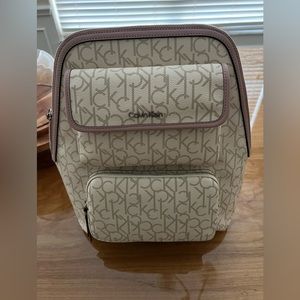 Calvin Klein Beige Monogram Backpack